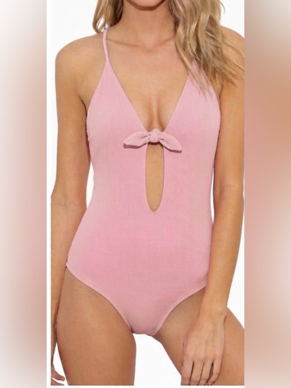 Aila Blue Frankie Tie-Front One-Piece Swimsuit - pink - Picture 2 of 6